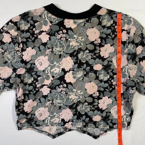 Sauci Vintage Cardigan Blouse Jacket Lightweight Cotton Blend Floral Rose Size L - Picture 9 of 12